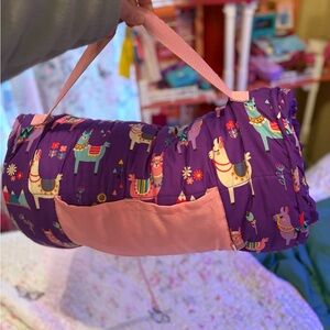 Nap mat Llama Print sleep in Bag llama pink and purple from Amazon used great